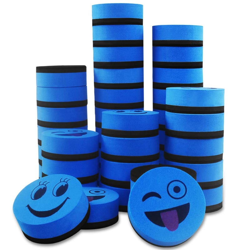 Heqishun 40 Pack Magnetic Whiteboard Erasers Dry Eraser Cleaner for Classroom, Office (Blue, 2 inch) - Image 1